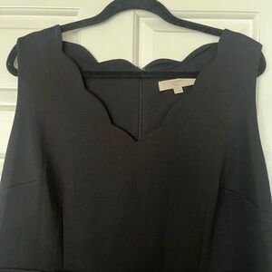 LOFT Strapless Sheath Dress with Scalloped Detail